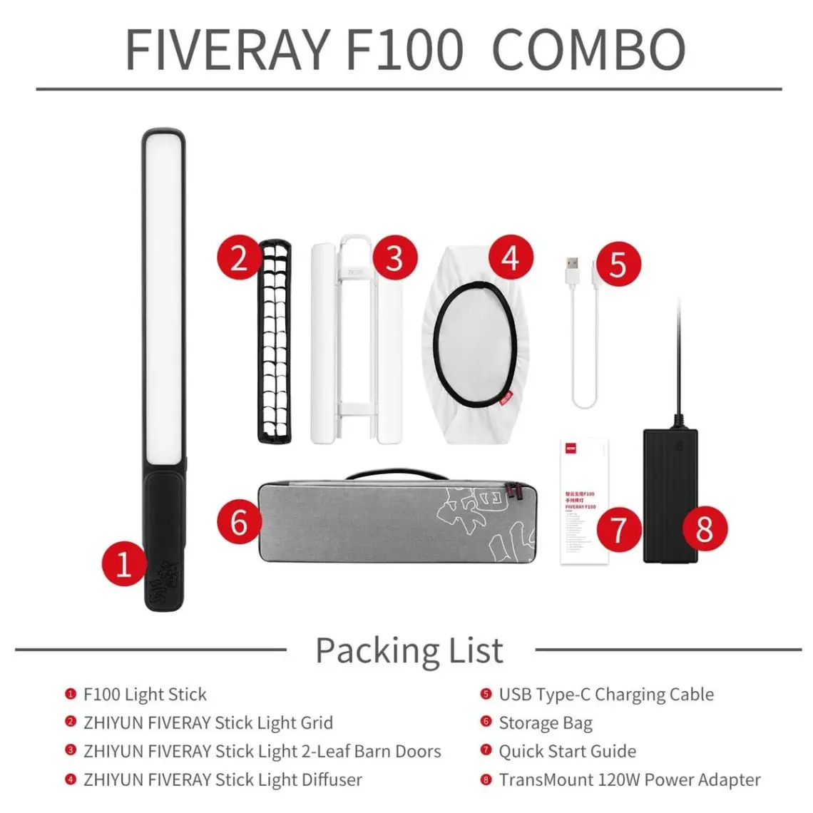Zhiyun Fıveray F100 Rgb Combo Beyaz LED Işık