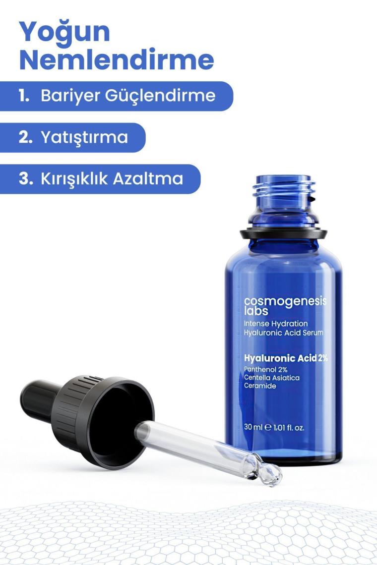 Yoğun Nemlendirici Hyaluronik Asit Cilt Serumu 30ml Vegan Kırışıklık Karşıtı (%2 Hyaluronic Acid)