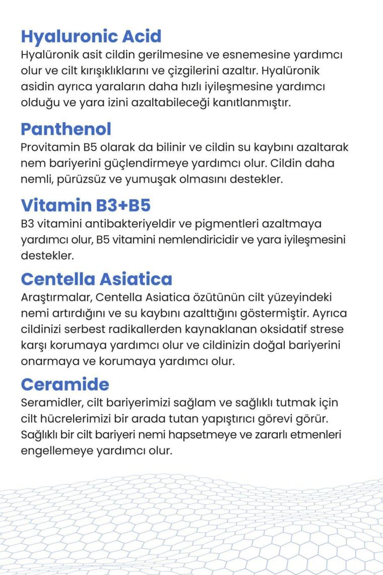 Yoğun Nemlendirici Hyaluronik Asit Cilt Serumu 30ml Vegan Kırışıklık Karşıtı (%2 Hyaluronic Acid)