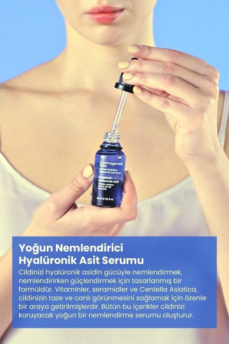 Yoğun Nemlendirici Hyaluronik Asit Cilt Serumu 30ml Vegan Kırışıklık Karşıtı (%2 Hyaluronic Acid)