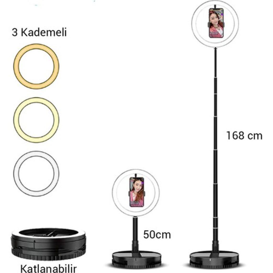 Saywin Katlanabilir Youtuber LED Selfie Tripod Kuaför Makyaj Işığı 168 cm