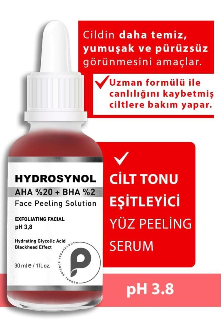 Hydrosynol Ton Eşitleyici %20 Aha %2 Bha Peeling Serum 30 ml