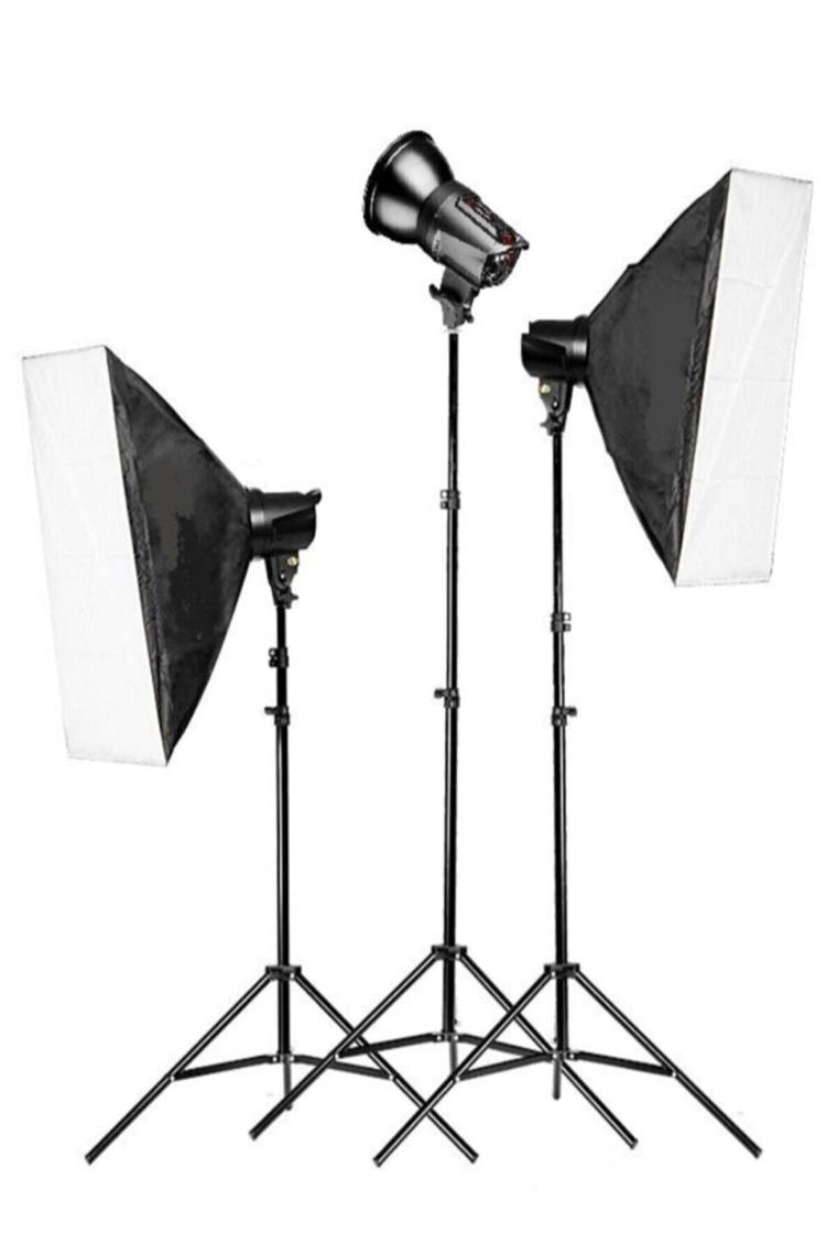Deyatech Tolifo Paraflaşh Seti 400W 3lü Paraflaşh Softbox 50X70CM Paraflaş Seti