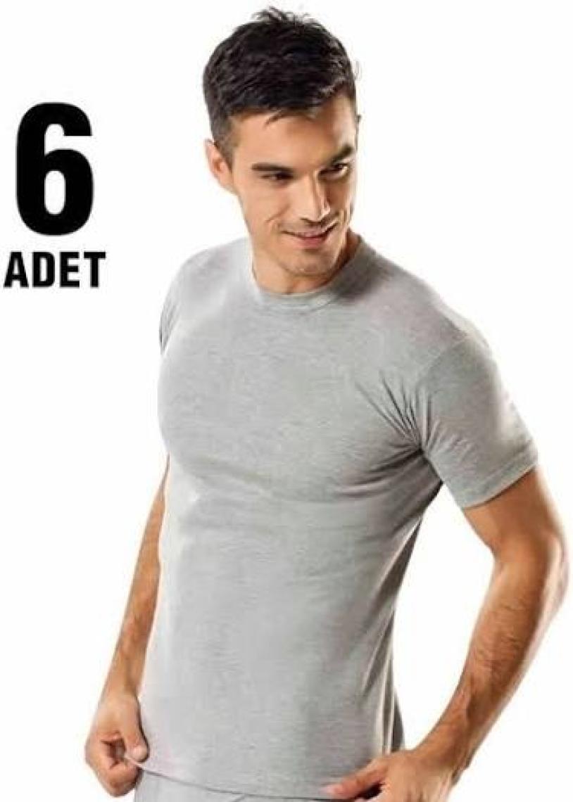 Tutku Poky Tutku Erkek 6'lı Sıfır Yaka Yarım Kollu Penye Atlet