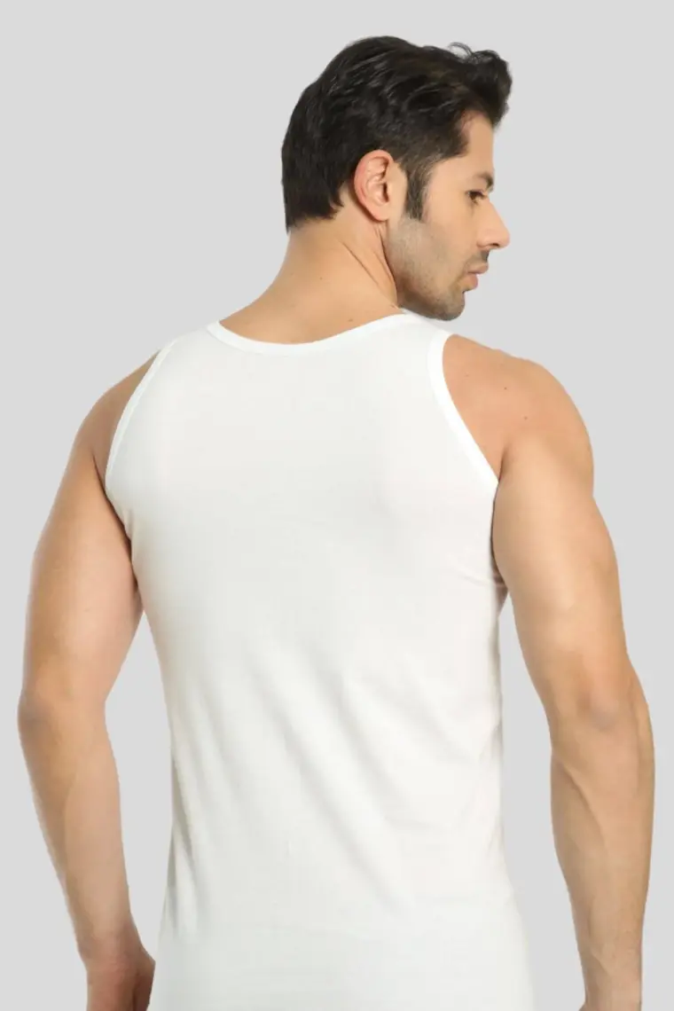 6'lı Paket Beyaz Erkek Atlet %100 Pamuklu Penye, Nefes Alabilir İç Giyim