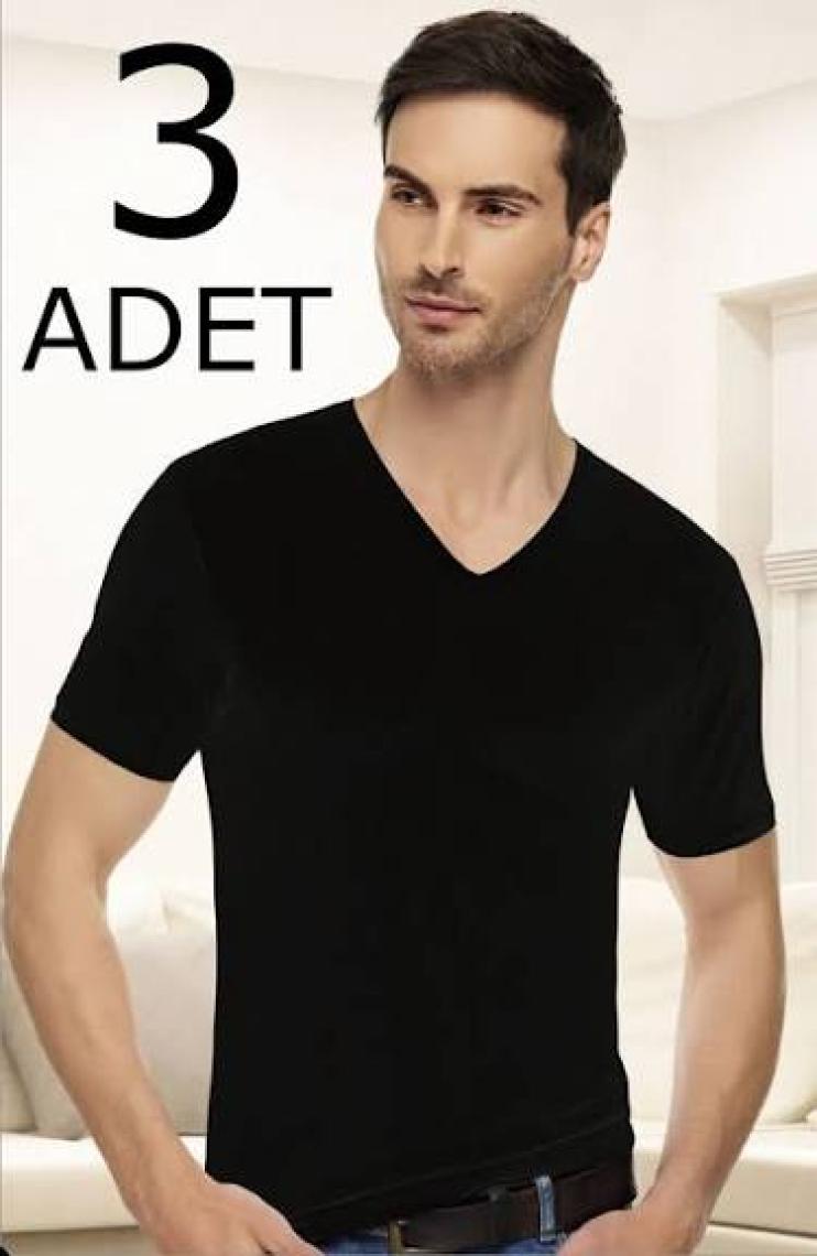 Tutku Elit ELT1303 Elit Elastan V Yaka 3 Adet Siyah