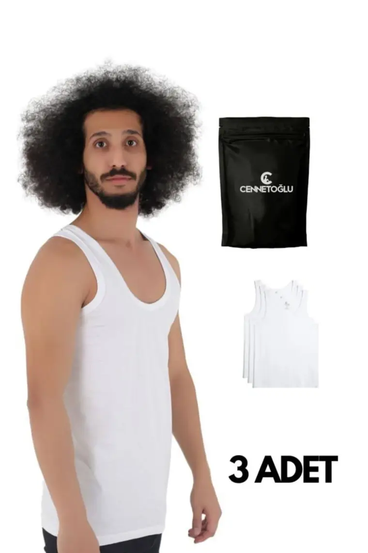 Cnt 3'lü Paket Erkek Atlet %100 Pamuklu