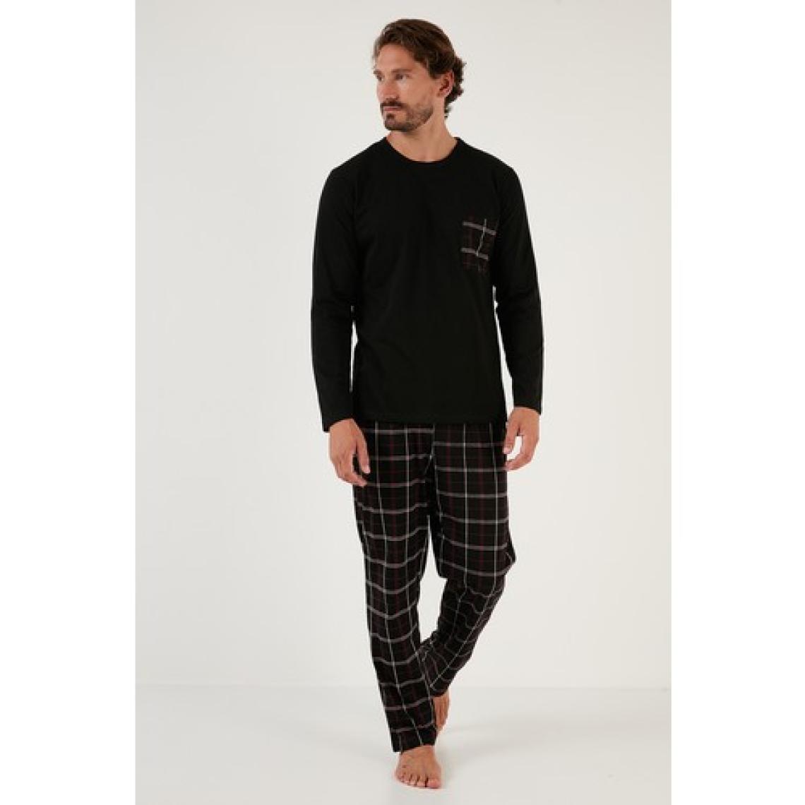 Buratti Ekoseli Cepli Beli Lastikli % 100 Pamuk Regular Fit Pijama Takımı Erkek Pijama Takımı 6572001