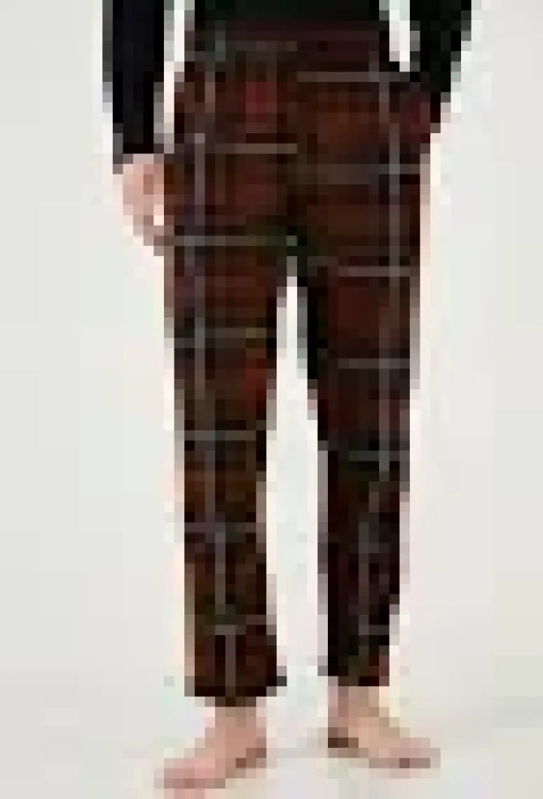 Buratti Ekoseli Cepli Beli Lastikli % 100 Pamuk Regular Fit Pijama Takımı Erkek Pijama Takımı 6572001