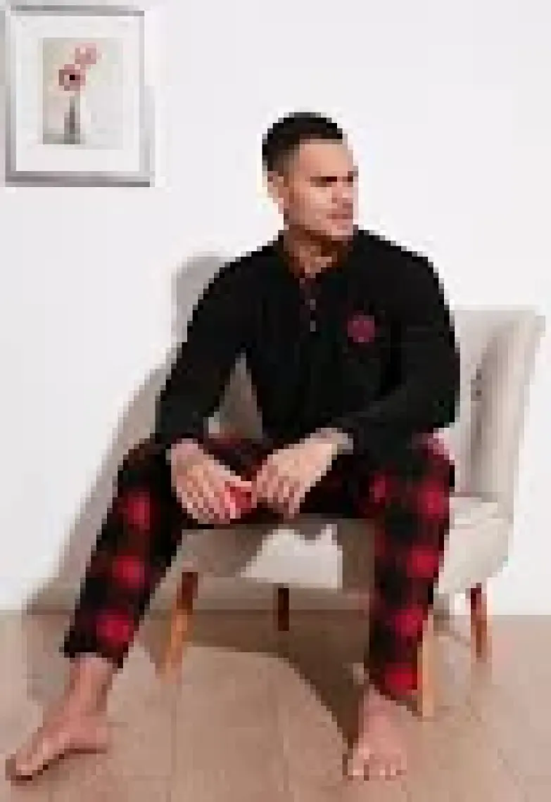 Buratti Ekose Regular Fit Bisiklet Yaka Kışlık Polar Pijama Takımı Erkek Pijama Takımı 609610013W4
