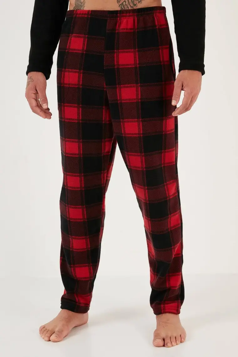 Buratti Ekose Regular Fit Bisiklet Yaka Kışlık Polar Pijama Takımı Erkek Pijama Takımı 609610013W4