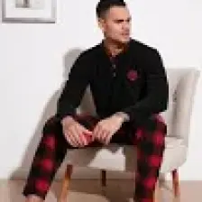 Buratti Ekose Regular Fit Bisiklet Yaka Kışlık Polar Pijama Takımı Erkek Pijama Takımı 609610013W4