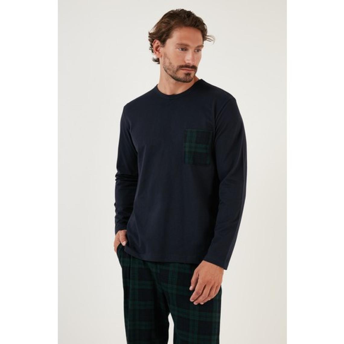 Buratti Ekoseli Cepli Beli Lastikli % 100 Pamuk Regular Fit Pijama Takımı Erkek Pijama Takımı 6572001