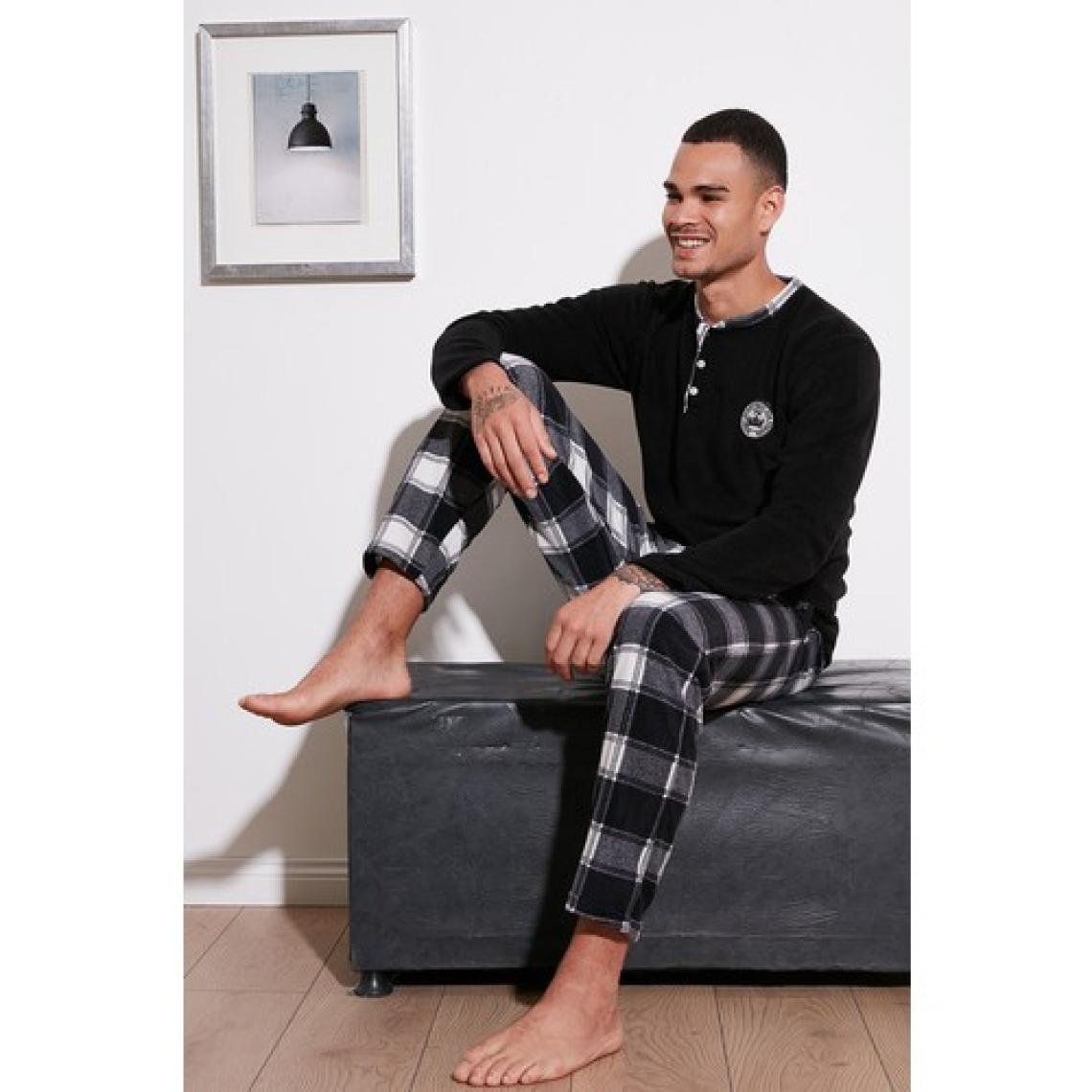 Buratti Ekose Regular Fit Bisiklet Yaka Kışlık Polar Pijama Takımı Erkek Pijama Takımı 609610013W4