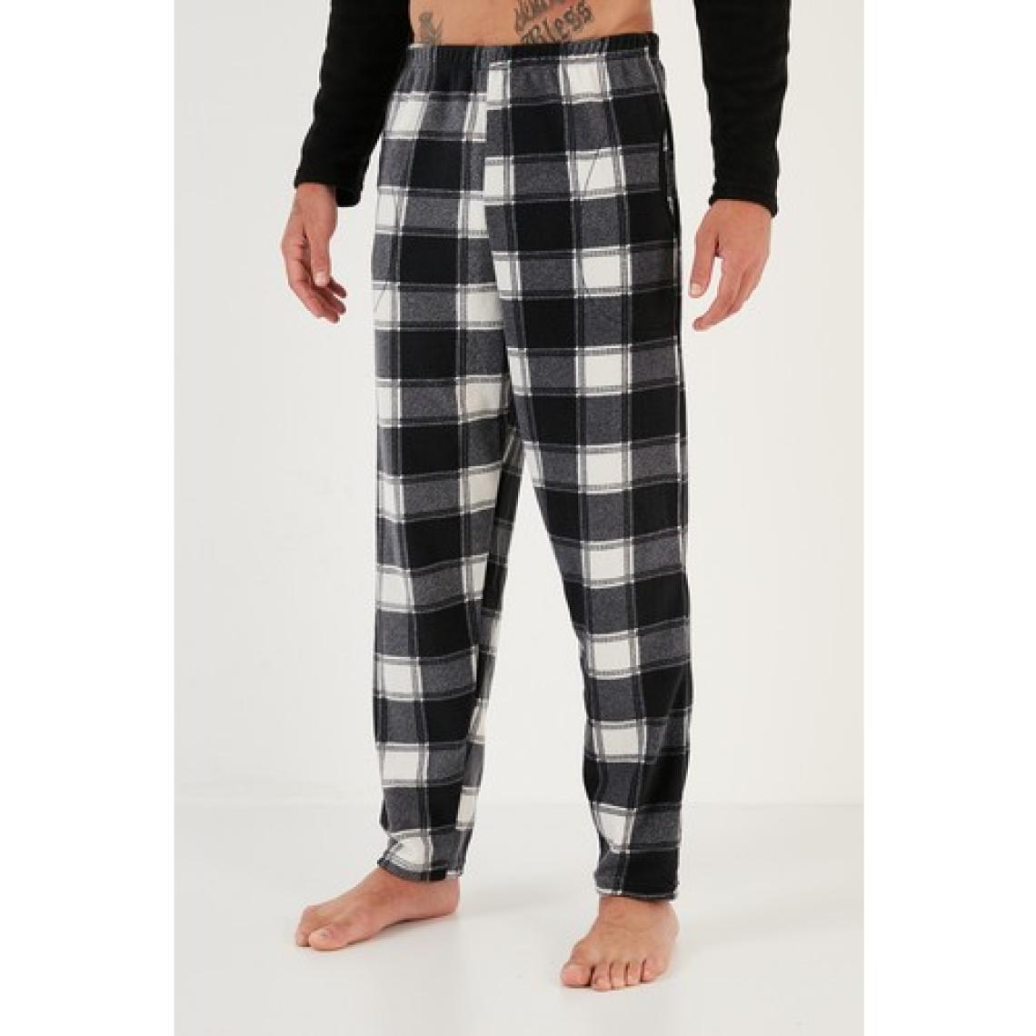 Buratti Ekose Regular Fit Bisiklet Yaka Kışlık Polar Pijama Takımı Erkek Pijama Takımı 609610013W4
