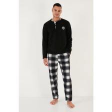 Buratti Ekose Regular Fit Bisiklet Yaka Kışlık Polar Pijama Takımı Erkek Pijama Takımı 609610013W4