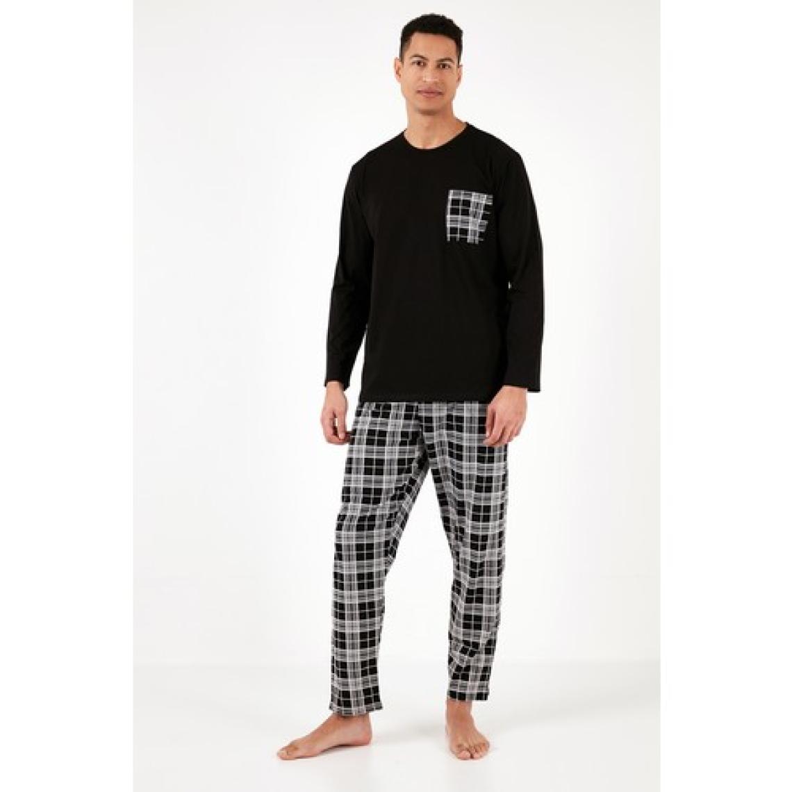 Buratti Ekoseli Cepli Beli Lastikli % 100 Pamuk Regular Fit Pijama Takımı Erkek Pijama Takımı 6572001