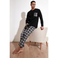 Buratti Ekoseli Cepli Beli Lastikli % 100 Pamuk Regular Fit Pijama Takımı Erkek Pijama Takımı 6572001