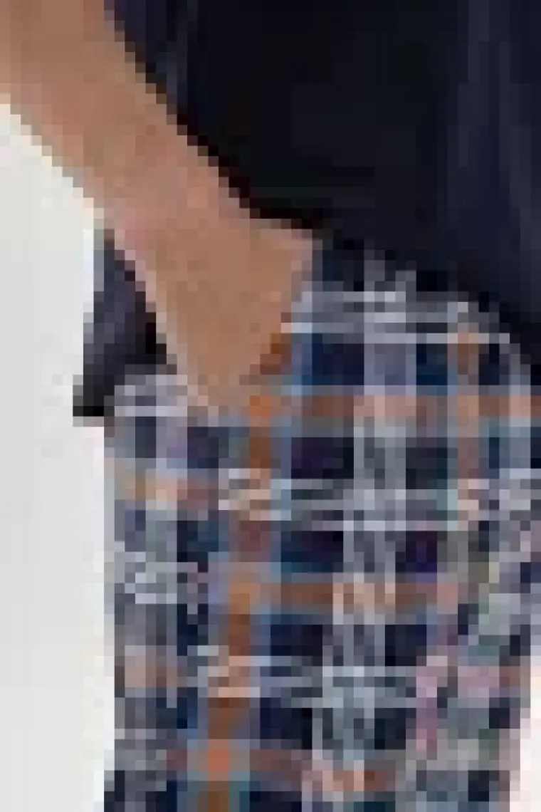 Erkek Kısa Kollu Ekose Desenli Pamuklu Pijama Takımı