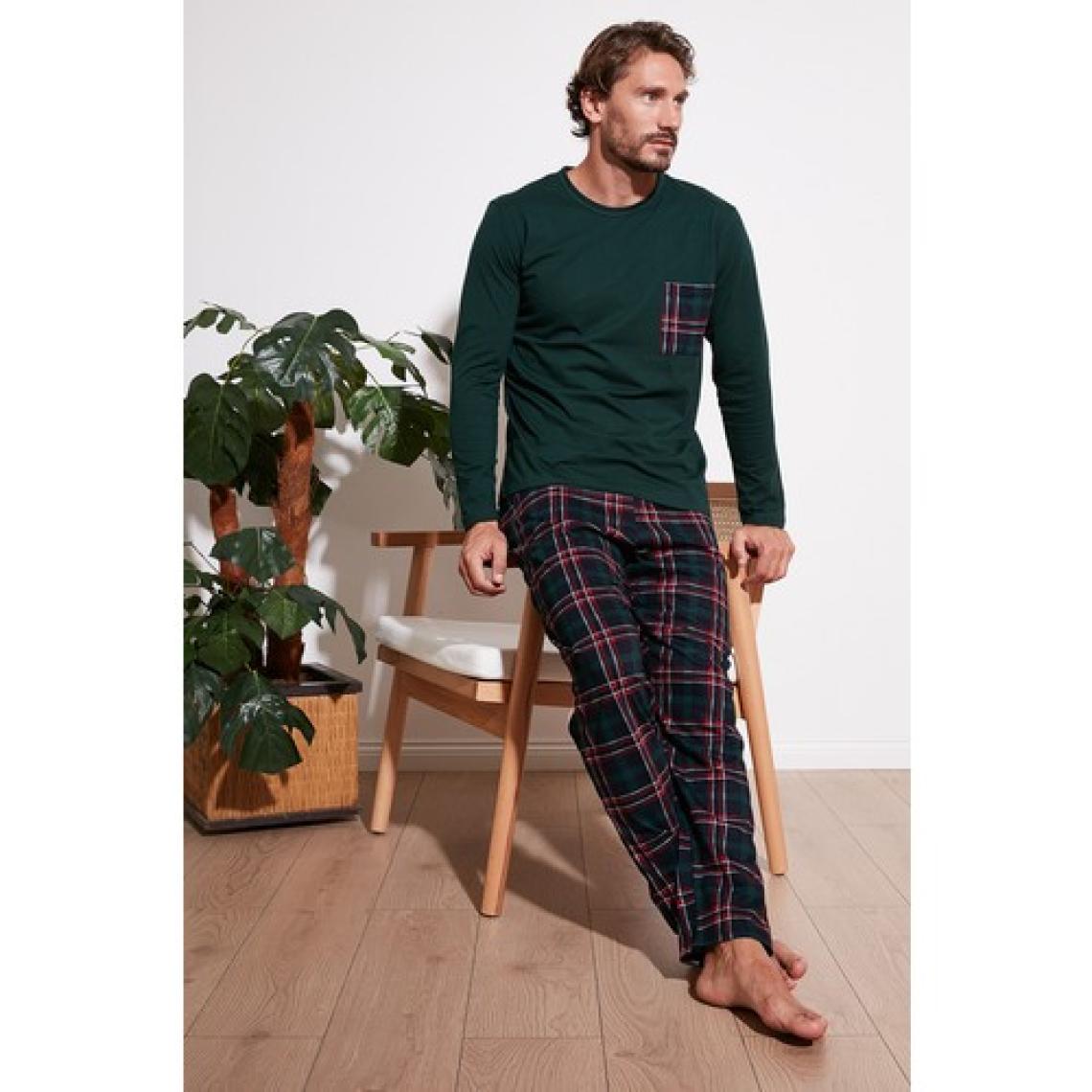 Buratti Ekoseli Cepli Beli Lastikli % 100 Pamuk Regular Fit Pijama Takımı Erkek Pijama Takımı 6572001