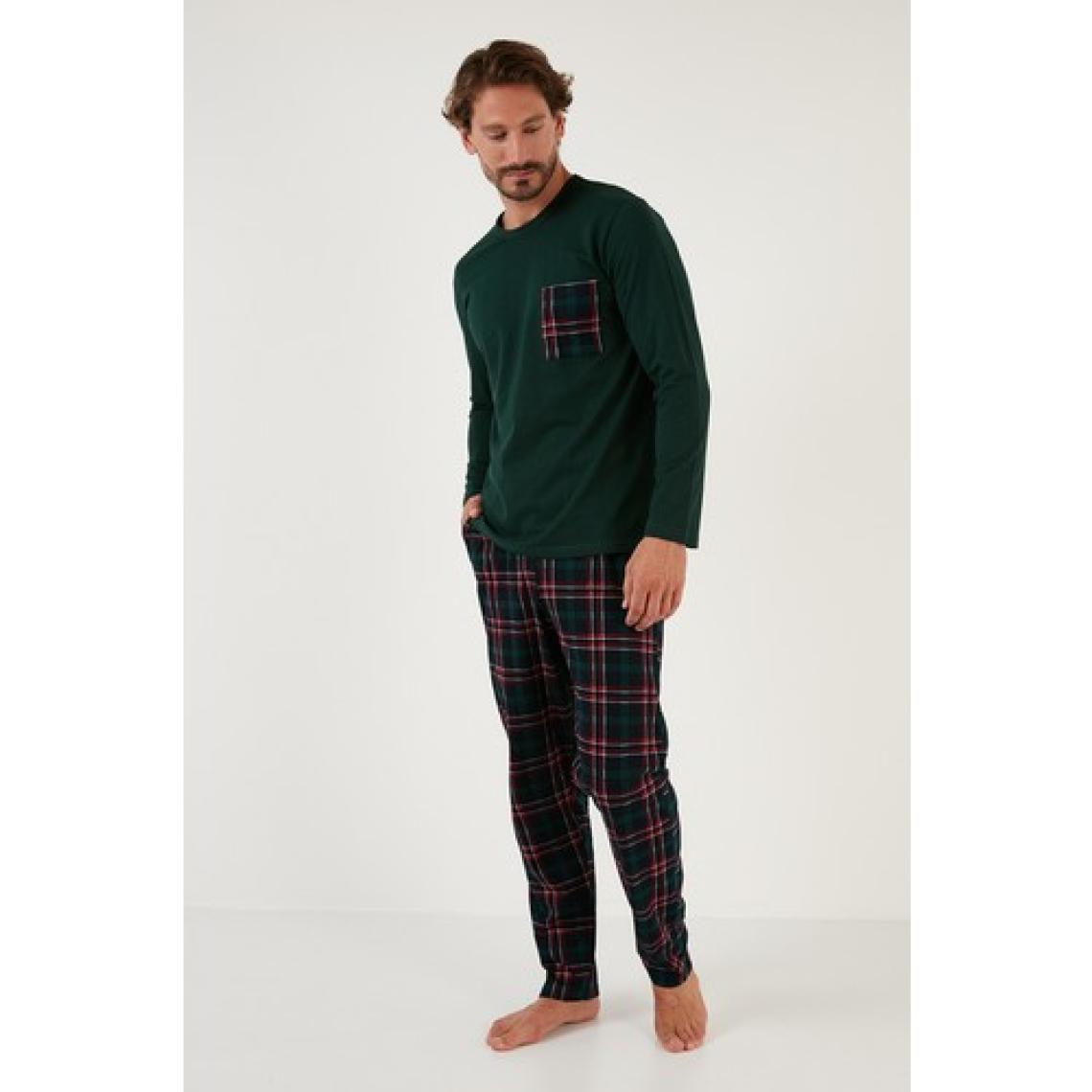 Buratti Ekoseli Cepli Beli Lastikli % 100 Pamuk Regular Fit Pijama Takımı Erkek Pijama Takımı 6572001
