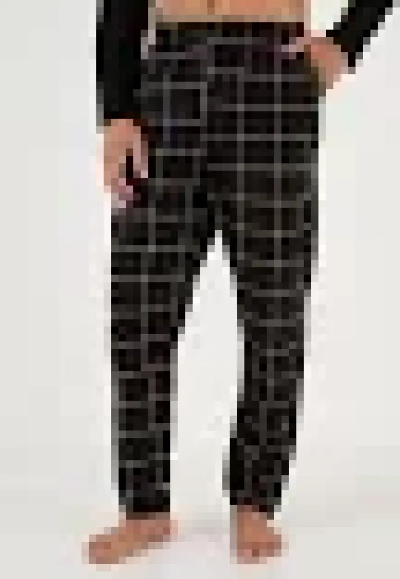 Buratti Ekoseli Cepli Beli Lastikli % 100 Pamuk Regular Fit Pijama Takımı Erkek Pijama Takımı 6572001