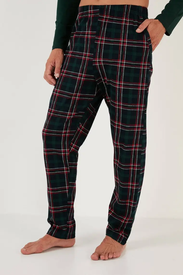 Buratti Ekoseli Cepli Beli Lastikli % 100 Pamuk Regular Fit Pijama Takımı Erkek Pijama Takımı 6572001