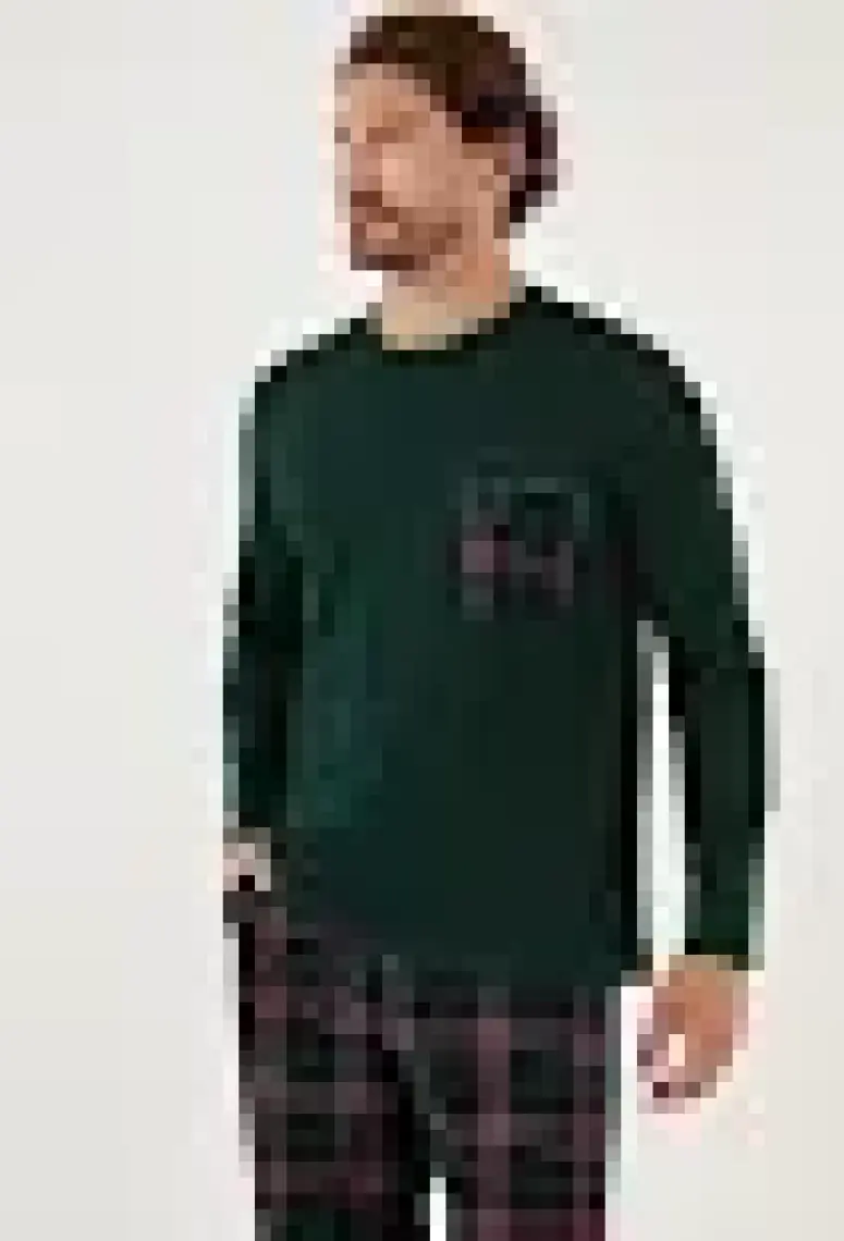 Buratti Ekoseli Cepli Beli Lastikli % 100 Pamuk Regular Fit Pijama Takımı Erkek Pijama Takımı 6572001