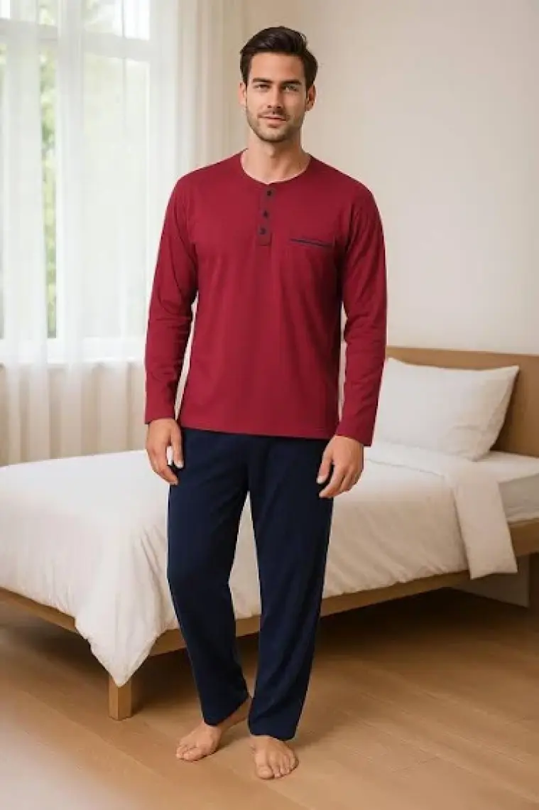 Pierre Cardin Erkek Uzun Kollu Penye  Pijama