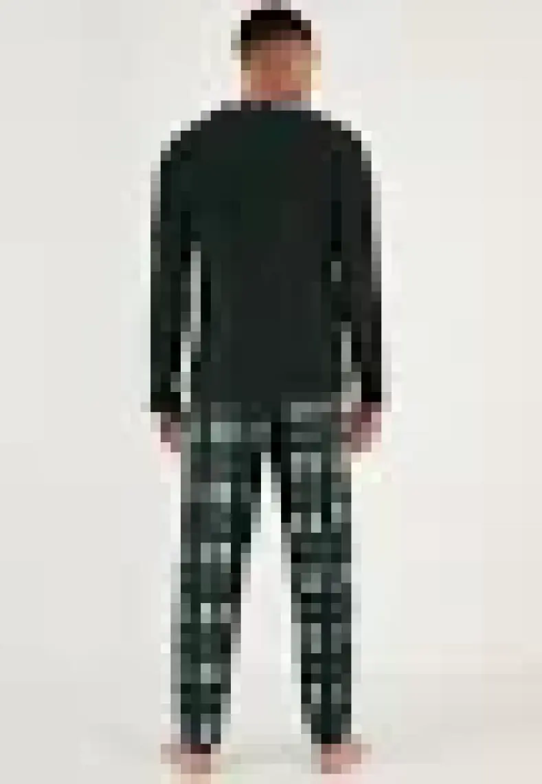 Buratti Ekoseli Regular Fit Düğmeli Bisiklet Yaka Kışlık Polar Pijama Takımı Erkek Pijama Takımı 60961002