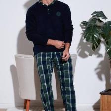 Buratti Ekose Regular Fit Bisiklet Yaka Kışlık Polar Pijama Takımı Erkek Pijama Takımı 609610013W4