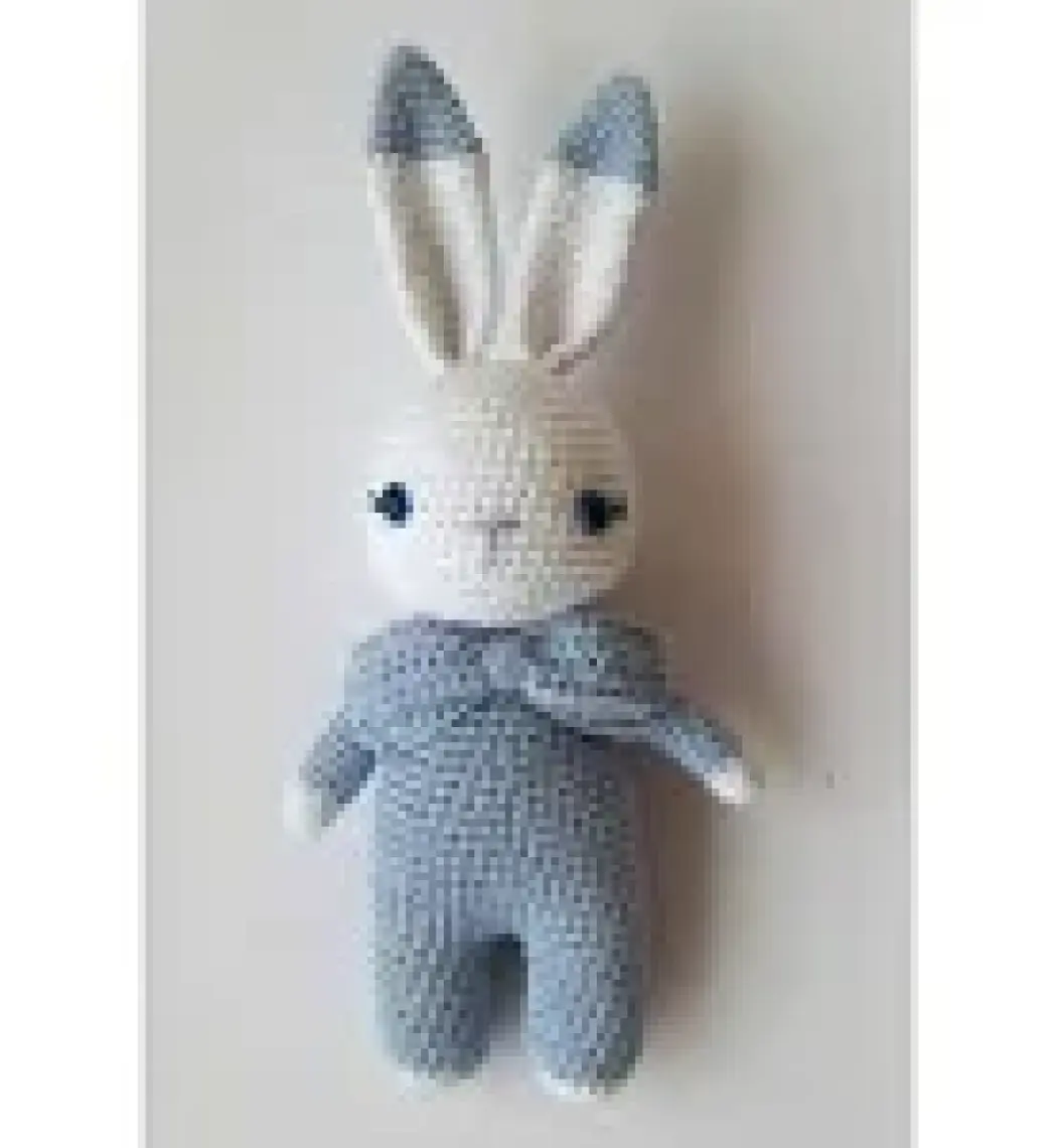 Oyuncak Park Mavi Miniş Tavşan Uyku Arkadaşı Amigurumi Organik Oyuncak