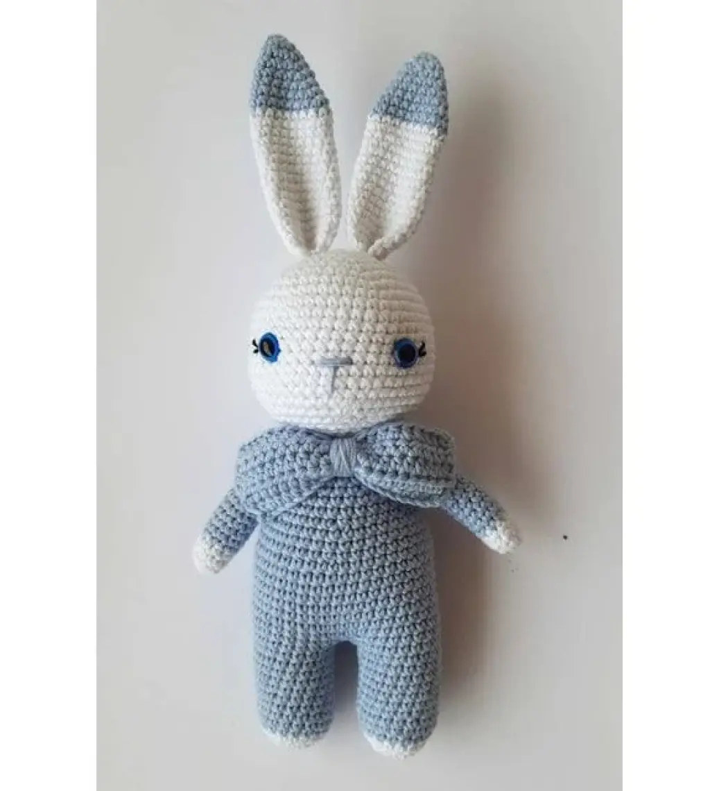 Oyuncak Park Mavi Miniş Tavşan Uyku Arkadaşı Amigurumi Organik Oyuncak