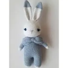Oyuncak Park Mavi Miniş Tavşan Uyku Arkadaşı Amigurumi Organik Oyuncak