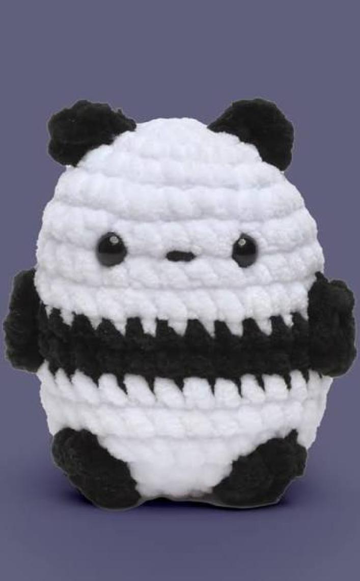 Amigurumi Panda Tığ Kiti, Amigurumi Örgü Seti, Tığ Işi Amigurumi Örgü Oyuncak Seti