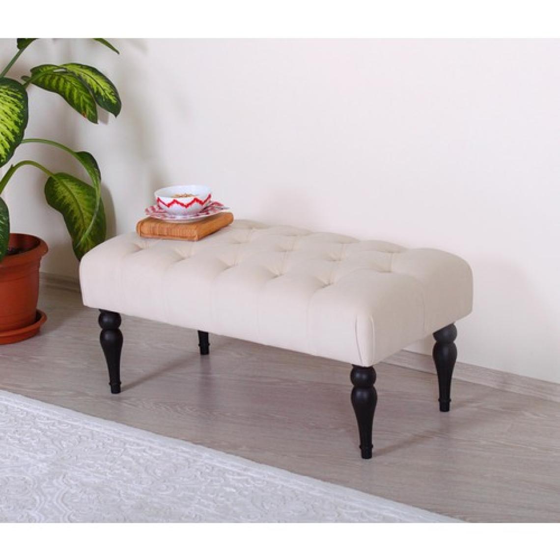 Lorence Home Missus Bench Puf(Krem)