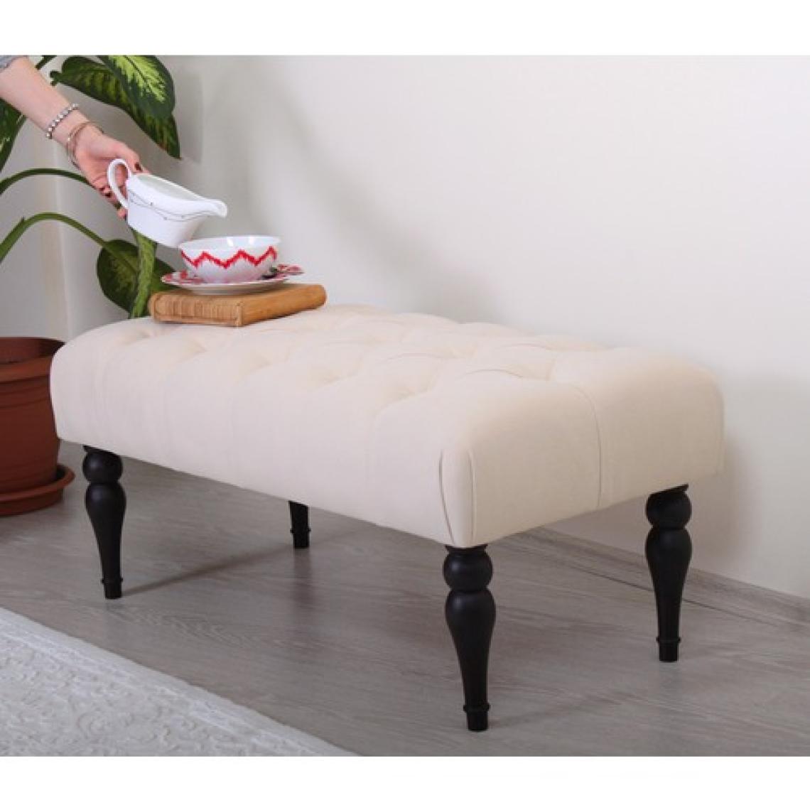 Lorence Home Missus Bench Puf(Krem)