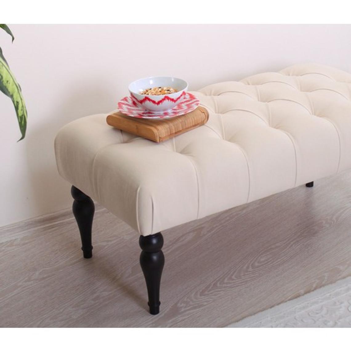 Lorence Home Missus Bench Puf(Krem)