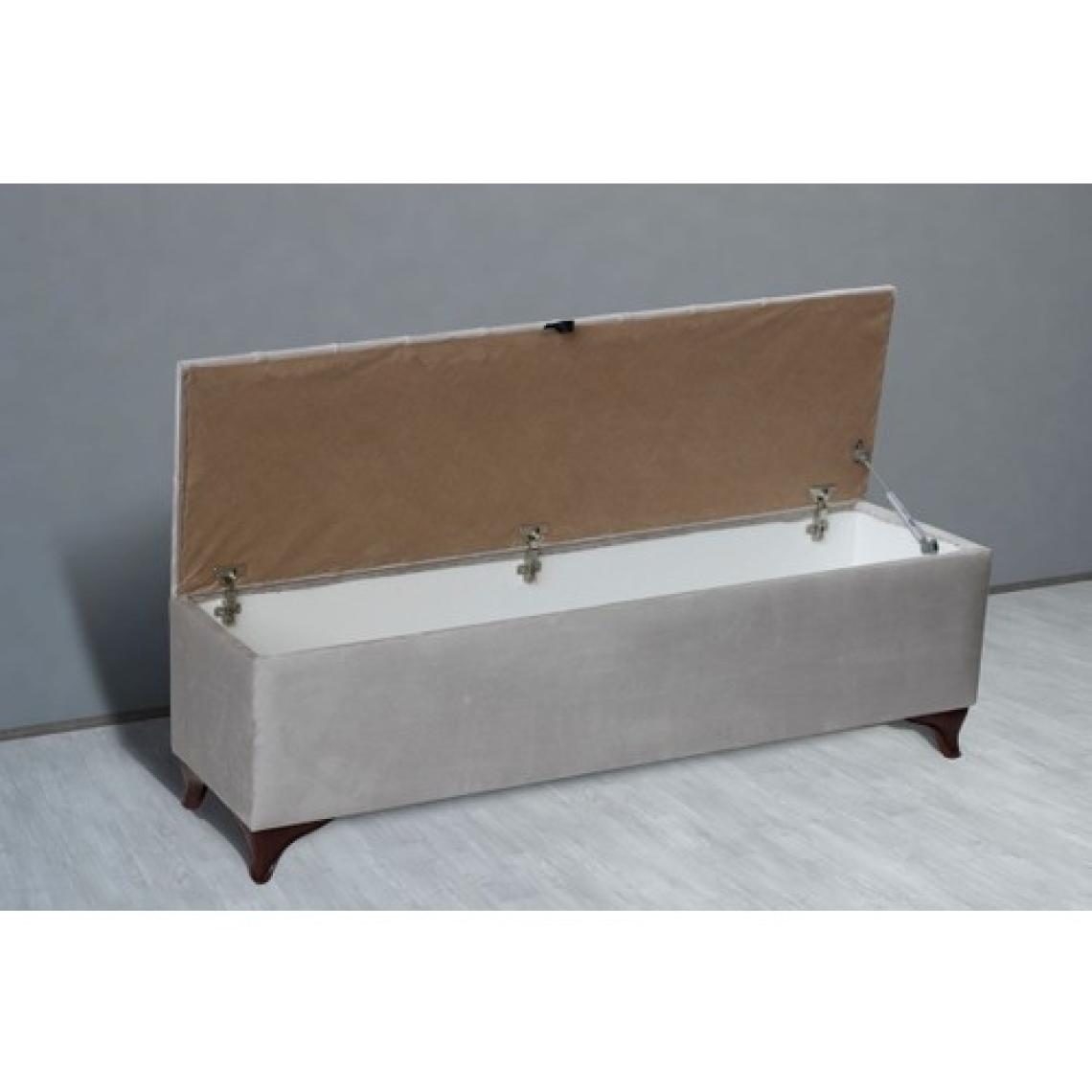 Gazzini Furniture Vetra Chester Model Krem Sandıklı Puf - Kapitoneli Model 140cm Sandıklı Bench