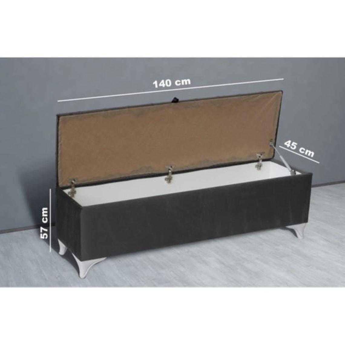Gazzini Furniture Vetra Chester Model Gri Sandıklı Puf - Kapitoneli Model 140cm Sandıklı Bench