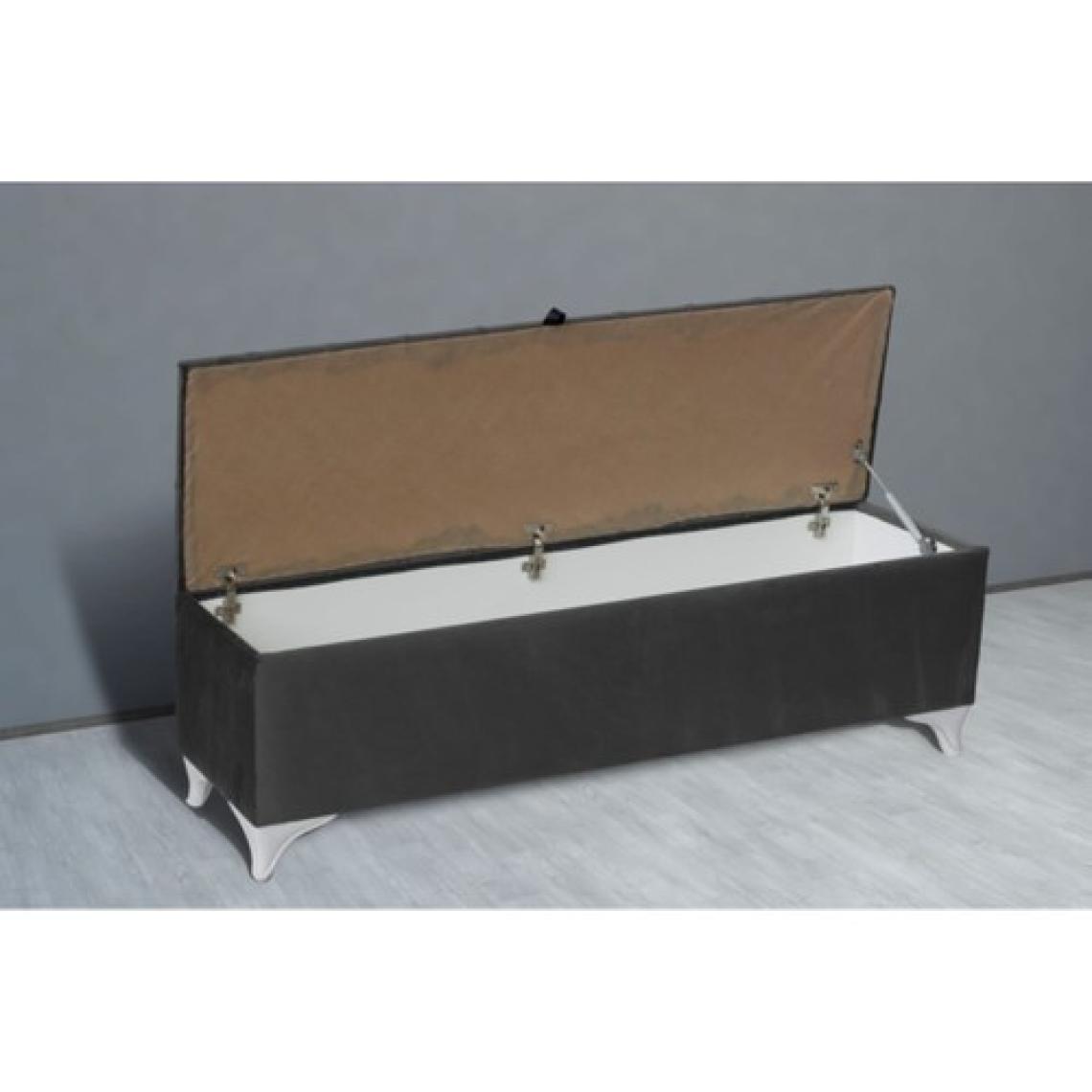 Gazzini Furniture Vetra Chester Model Gri Sandıklı Puf - Kapitoneli Model 140cm Sandıklı Bench