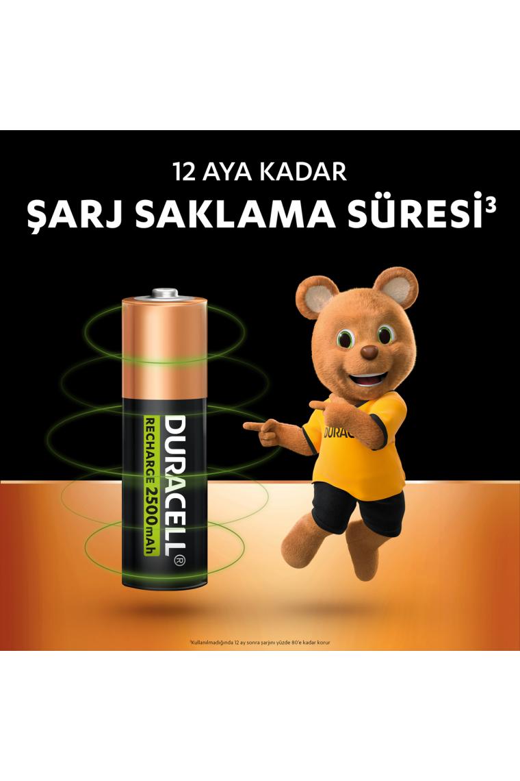 Duracell 2500 Mah 2'li Şarjlı Kalem Pil