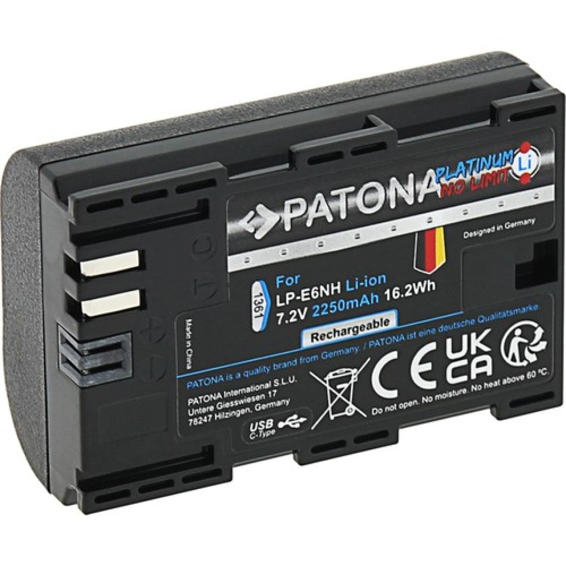 Patona Platinum Usb-C Girişli Batarya Canon LP-E6NH Için