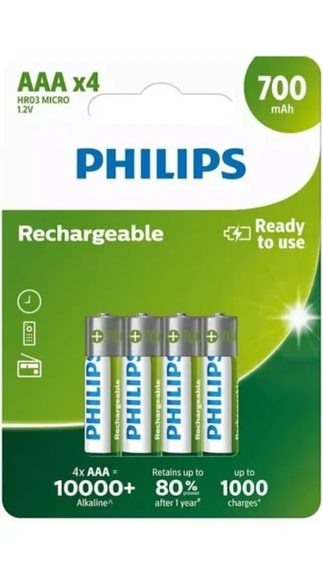 Philips 4lü Şarj Edilebilir AAA İnce Pil 700mah
