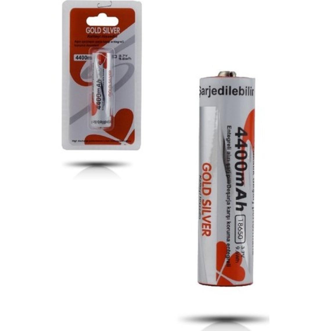 Gold Silver 18650 Pil 4400MAH 3.7V 9.6WH Li-Ion Batarya Aşırı Şarj  Koruma Devreli
