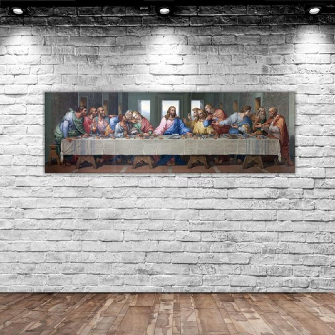 BK Gift Da Vinci'nin Son Akşam Yemeği Panorama Kanvas Tablo 100X35CM-1
