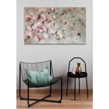 Hediyeler Kapında  Pembe Çiçek Duvar Kanvas Tablo 90 x 130 cm