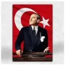 İyi Olsun Bayraklı Atatürk Portresi Her Mekana Uygun Dekoratif Kanvas Tablo