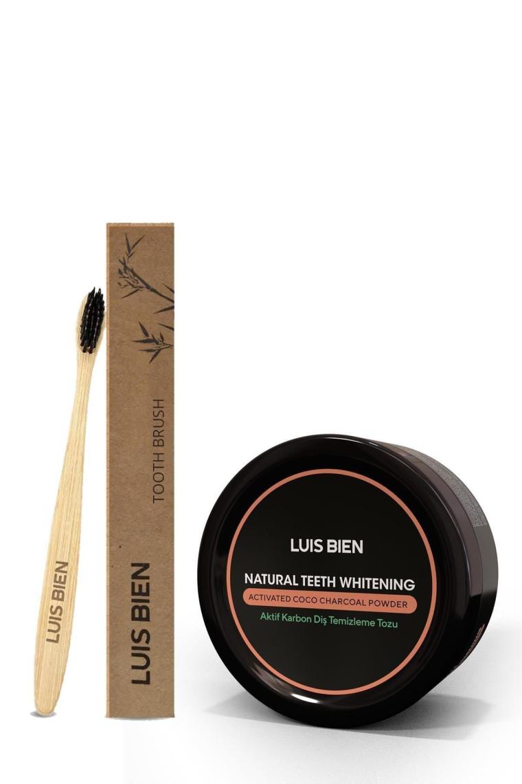 Aktif Karbon Diş Temizleme Tozu 50 gr + Bambu Diş Fırçası Set