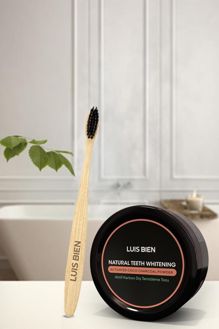 Aktif Karbon Diş Temizleme Tozu 50 gr + Bambu Diş Fırçası Set